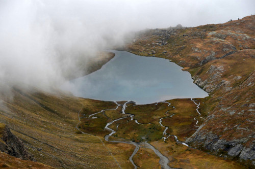 Lac Egorgéou vu des lacs de l'Eychassier